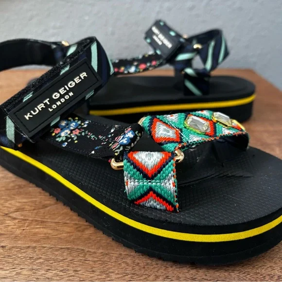 Kurt Geiger Black Platform Olivia Sandals Women Size 8 - Picture 13 of 13